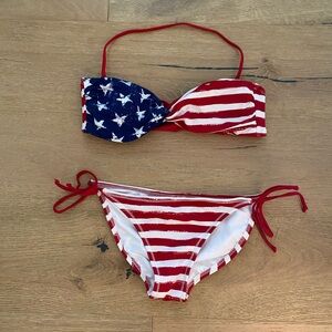Xhilaration Red and White Bikini Swimwear